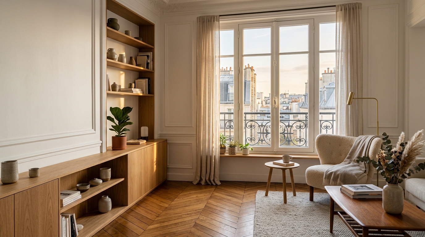 Appartement parisien rénové style scandinave