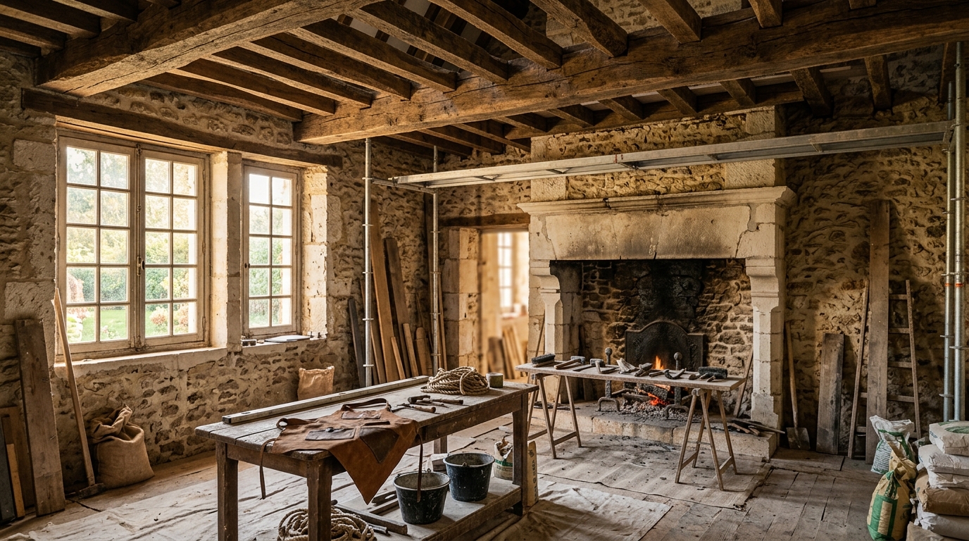 Maison ancienne meulière Île-de-France rénovée