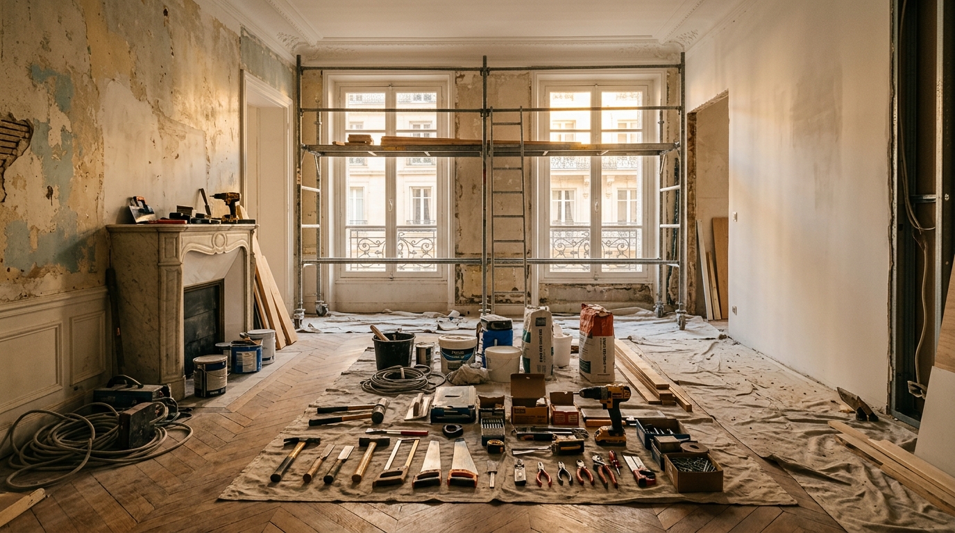 Rénovation globale appartement parisien en cours